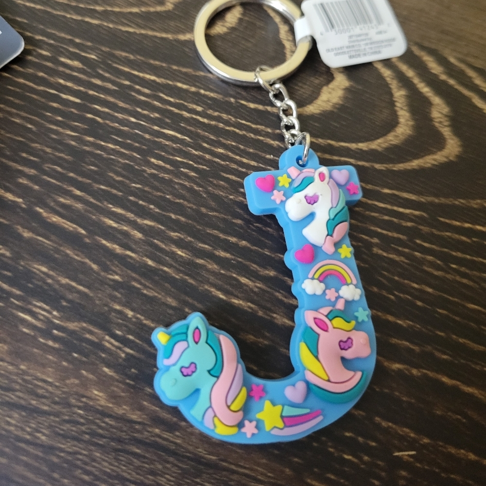 FREE With Another Purchase S Unicorn Initial Keychains  PICK ONE NEW - Picture 6 of 13